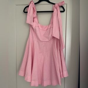 Pink Fit and Flare Linen Dress NEW WITH TAGs